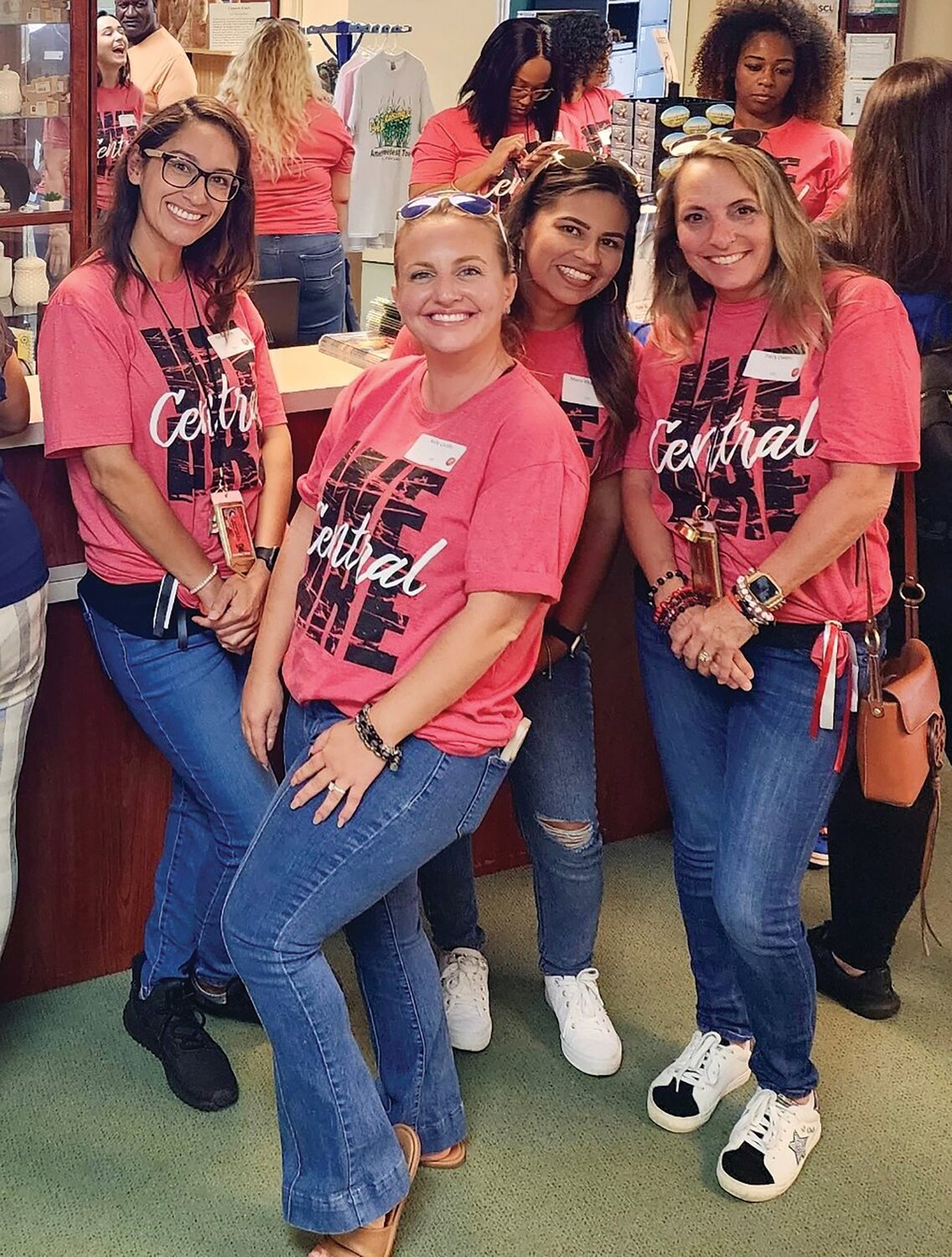 This team from Central is excited for the new year. Shown left to right are Claribel Smith, Kelly Carollo, Maria Villagomez and Tracy Owens.